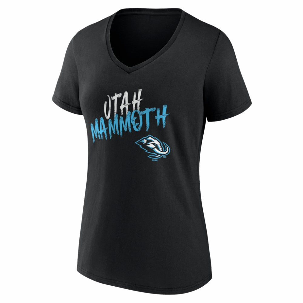 Utah Mammoth Women's Hustle Personalized Name & Number V-Neck T-Shirt Black
