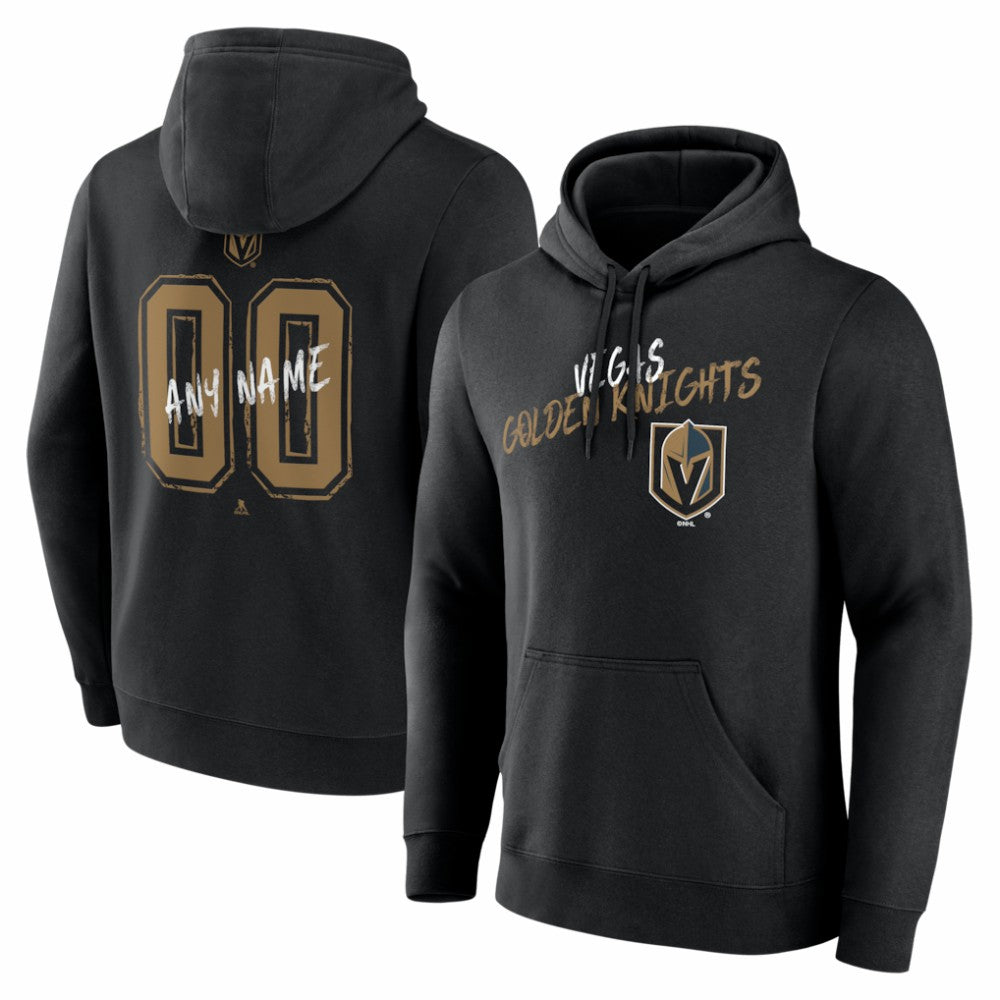 Vegas Golden Knights Big & Tall Hustle Personalized Name & Number Hoodie Black