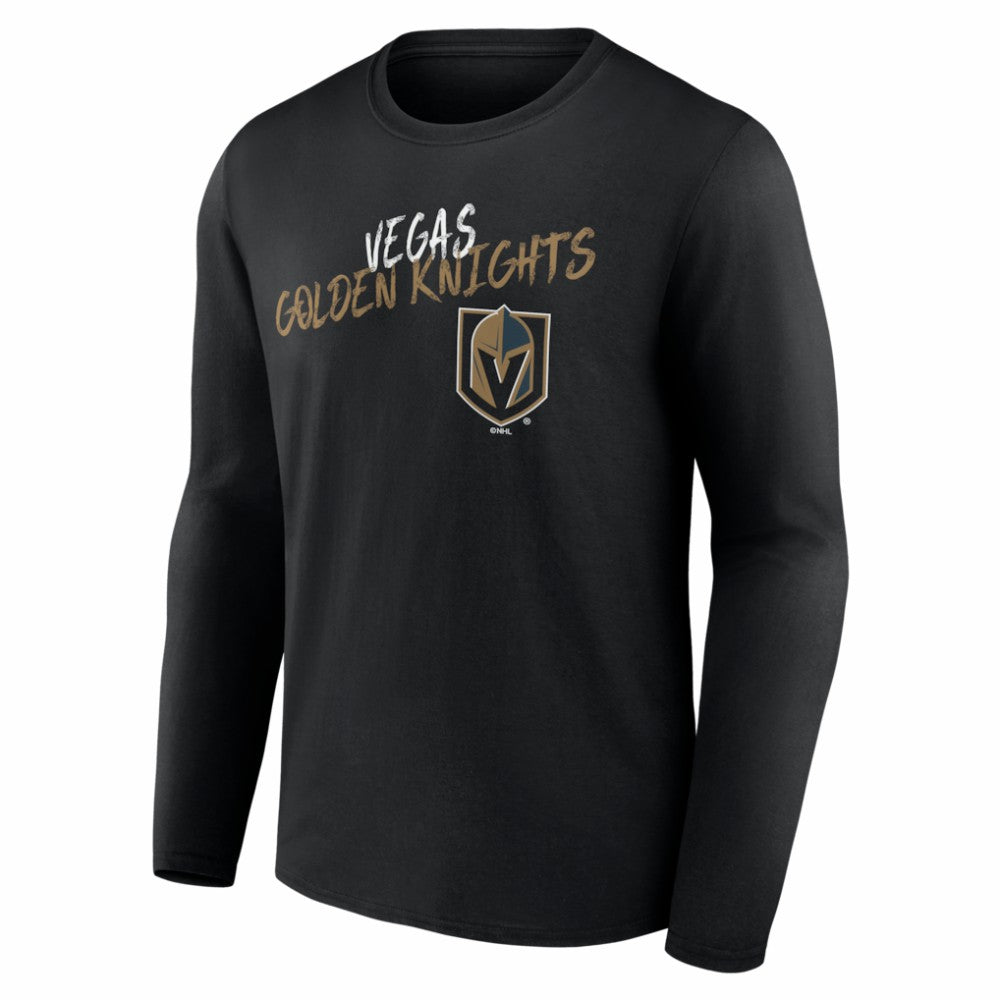 Vegas Golden Knights Hustle Personalized Name & Number Long Sleeve T-Shirt Black