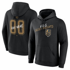Vegas Golden Knights Hustle Personalized Name & Number Hoodie Black
