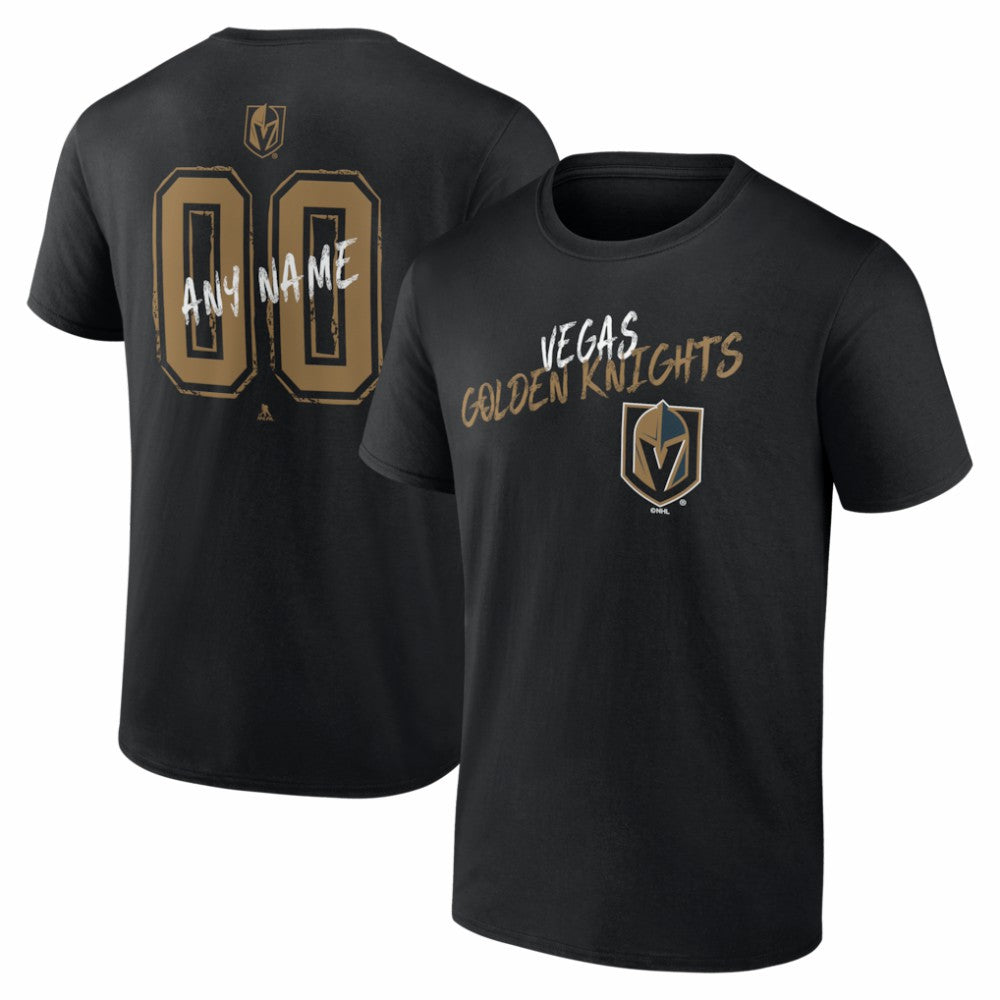 Vegas Golden Knights Hustle Personalized Name & Number T-Shirt Black