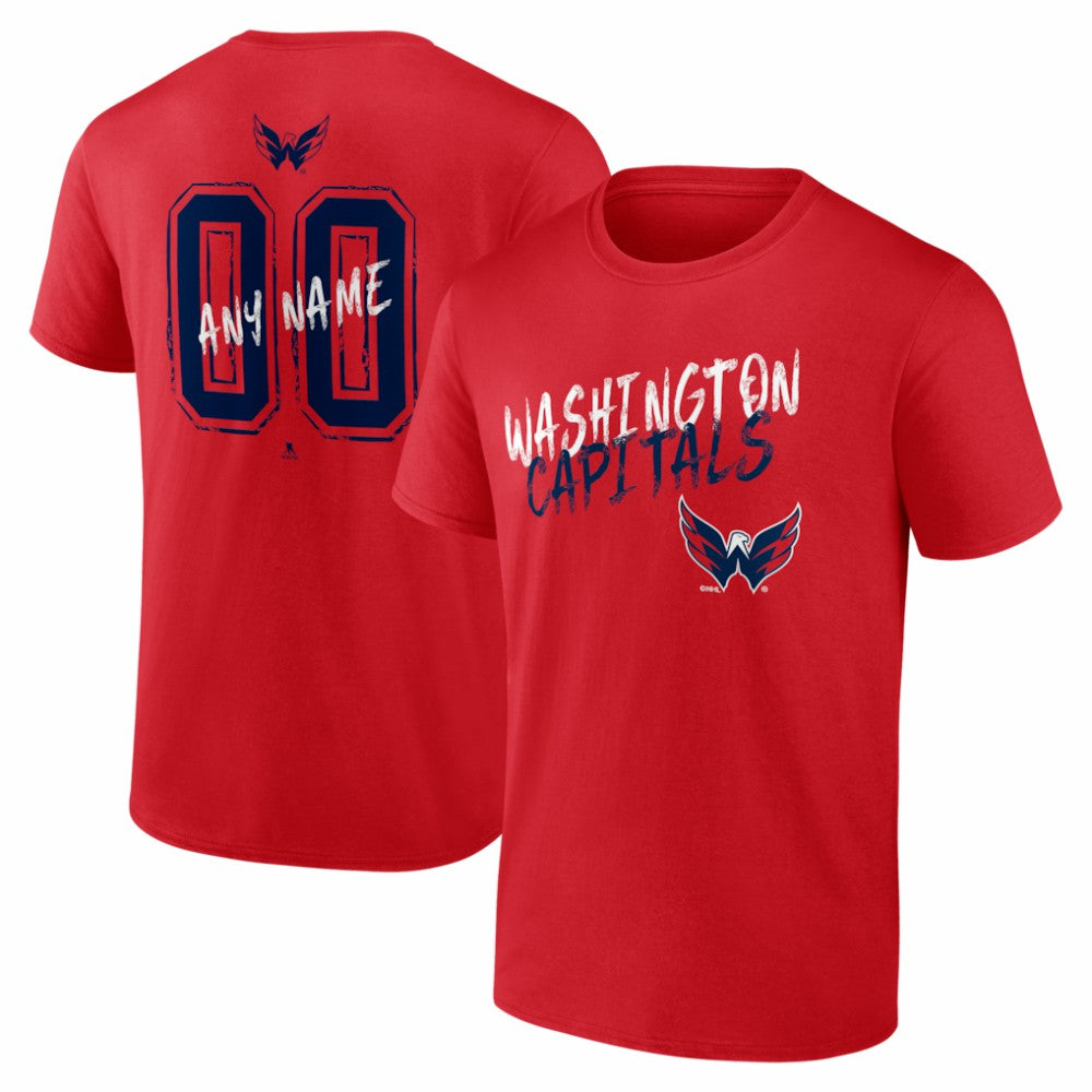 Washington Capitals Big & Tall Hustle Personalized Name & Number T-Shirt Red