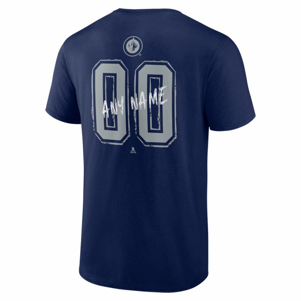 Winnipeg Jets Big & Tall Hustle Personalized Name & Number T-Shirt Navy