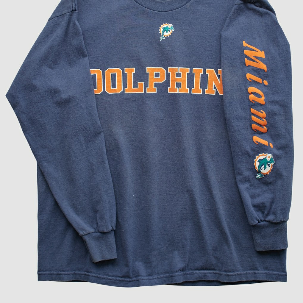 Miami Dolphins NFL 2000s Long Sleeve T-shirt - Navy Vintage cheap