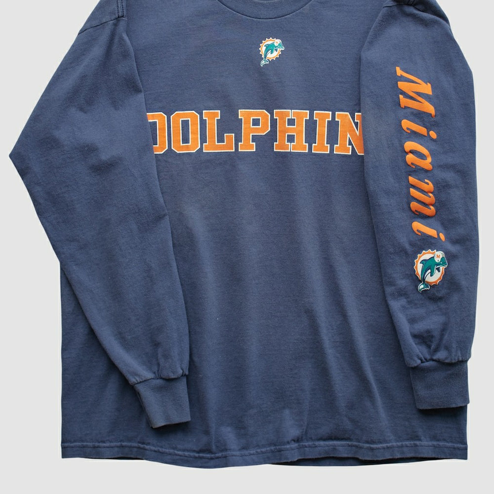 Miami Dolphins NFL 2000s Long Sleeve T-shirt - Navy Vintage cheap