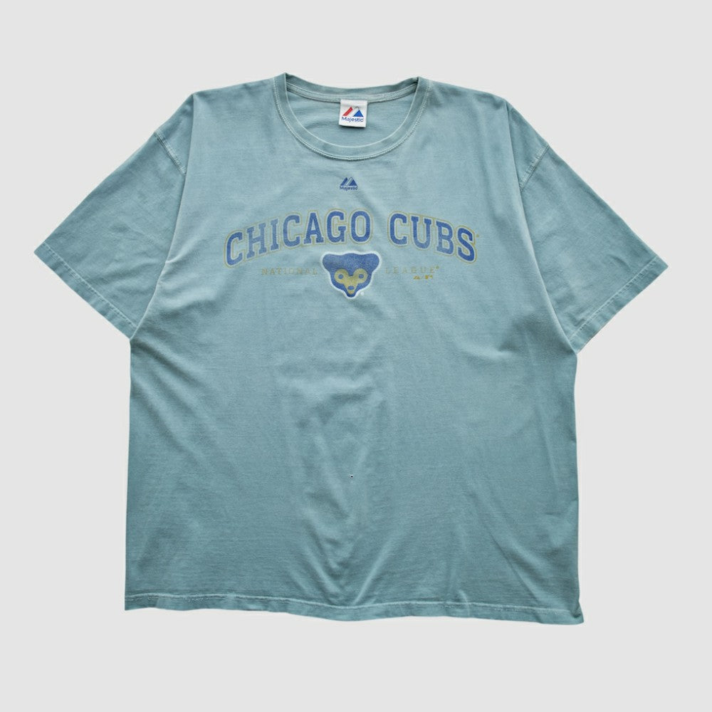 Chicago Cubs Majestic 2000s T-shirt - Light Blue Vintage