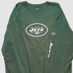 New York Jets Reebok 2000s Long Sleeve T-shirt - Green Vintage cheap