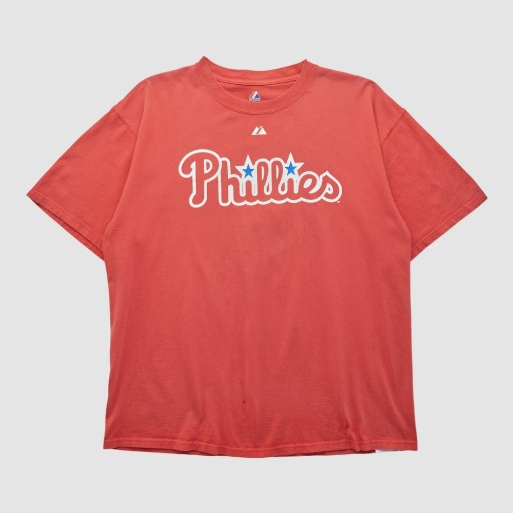 Philadelphia Phillies Majestic 2000s T-shirt - Red Vintage