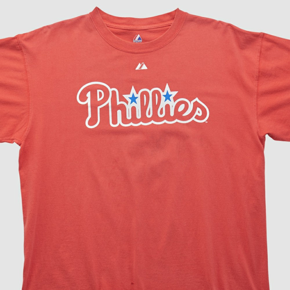 Philadelphia Phillies Majestic 2000s T-shirt - Red Vintage