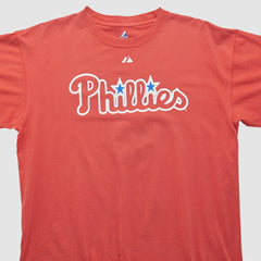Philadelphia Phillies Majestic 2000s T-shirt - Red Vintage