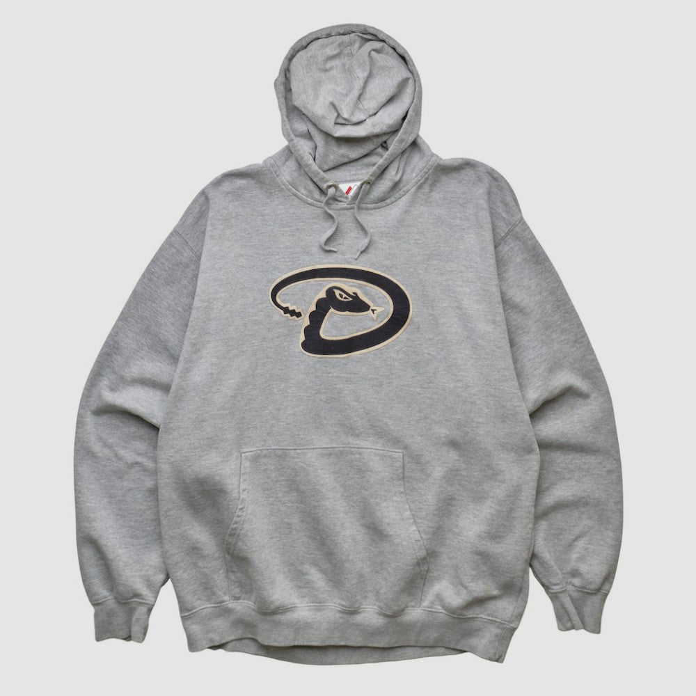 Arizona Diamondbacks Majestic 2000s Hooded Pullover Sweatshirt - Heather Gray Vintage