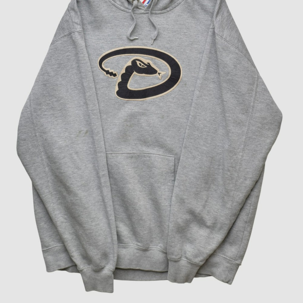 Arizona Diamondbacks Majestic 2000s Hooded Pullover Sweatshirt - Heather Gray Vintage