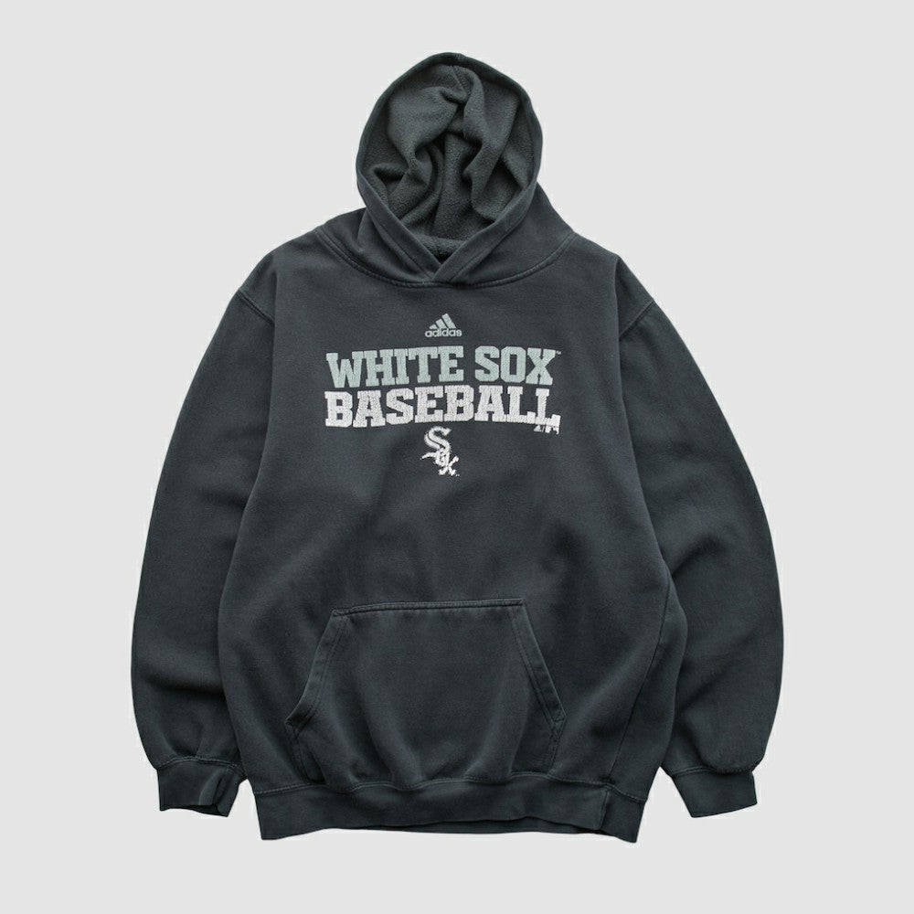 Chicago White Sox Adidas 2010s Hooded Pullover Sweatshirt - Charcoal Vintage