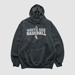 Chicago White Sox Adidas 2010s Hooded Pullover Sweatshirt - Charcoal Vintage