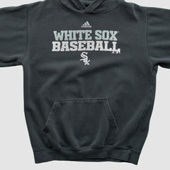 Chicago White Sox Adidas 2010s Hooded Pullover Sweatshirt - Charcoal Vintage