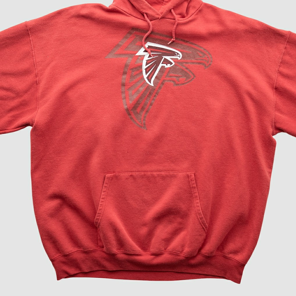 Atlanta Falcons NFL 2000s Hooded Pullover Sweatshirt - Red Vintage on sale