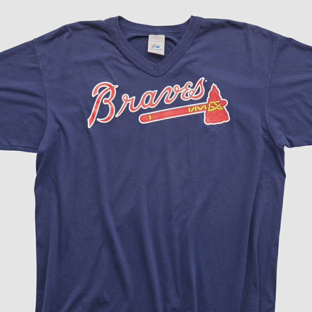 Atlanta Braves Majestic 90s T-shirt - Navy Vintage