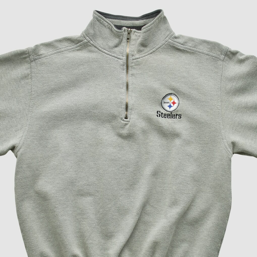 Pittsburgh Steelers Lee Sport 90s 1/4 Zip Sweatshirt - Heather Gray Vintage for sale