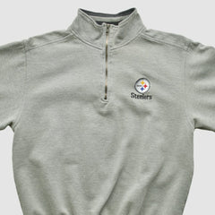 Pittsburgh Steelers Lee Sport 90s 1/4 Zip Sweatshirt - Heather Gray Vintage for sale