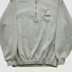 Pittsburgh Steelers Lee Sport 90s 1/4 Zip Sweatshirt - Heather Gray Vintage for sale
