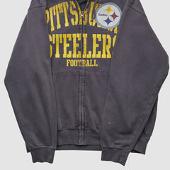 Pittsburgh Steelers NFL 2010s Hooded Full Zip Sweatshirt - Gray Vintage sale