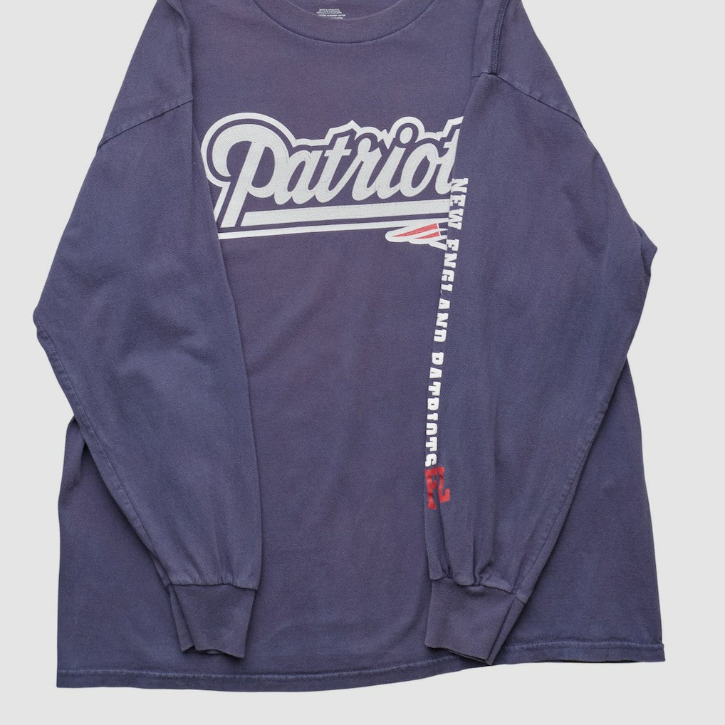 New England Patriots NFL 2000s Long Sleeve T-shirt - Navy Vintage sale