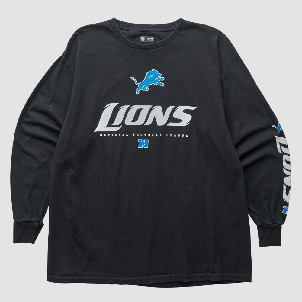 Detroit Lions NFL 2010s Long Sleeve T-shirt - Black Vintage discount