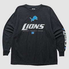 Detroit Lions NFL 2010s Long Sleeve T-shirt - Black Vintage discount