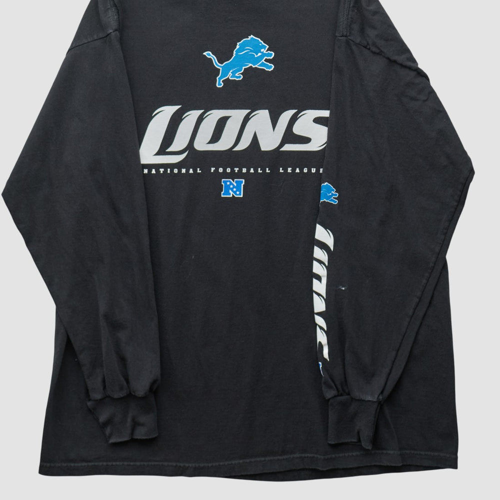 Detroit Lions NFL 2010s Long Sleeve T-shirt - Black Vintage discount