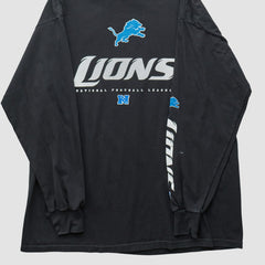 Detroit Lions NFL 2010s Long Sleeve T-shirt - Black Vintage discount
