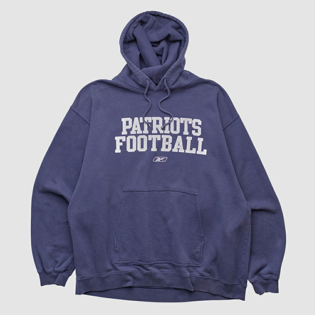 New England Patriots Reebok 2000s Hooded Pullover Sweatshirt - Navy Vintage online