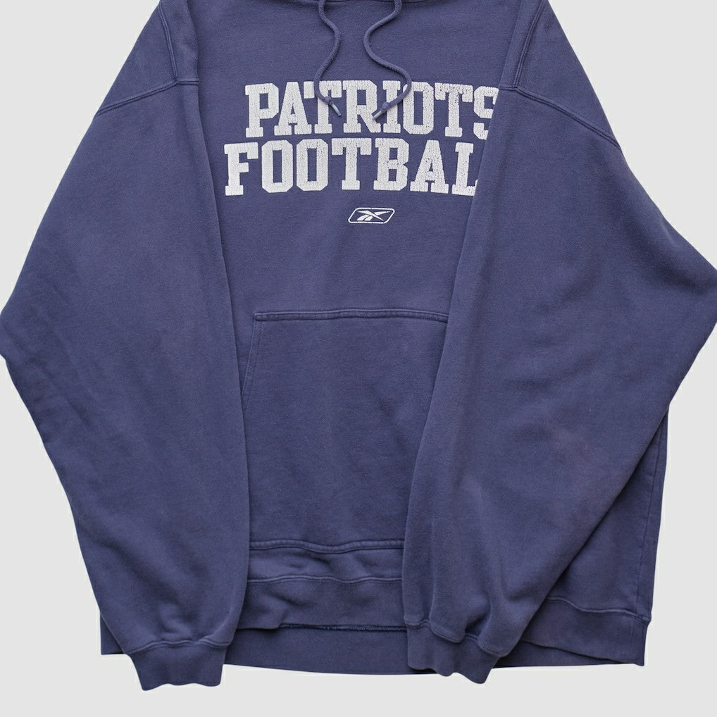 New England Patriots Reebok 2000s Hooded Pullover Sweatshirt - Navy Vintage online