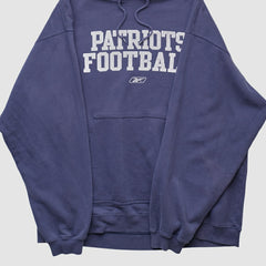 New England Patriots Reebok 2000s Hooded Pullover Sweatshirt - Navy Vintage online
