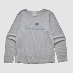 New England Patriots NFL 2000s Long Sleeve T-shirt - Heather Gray Vintage for sale