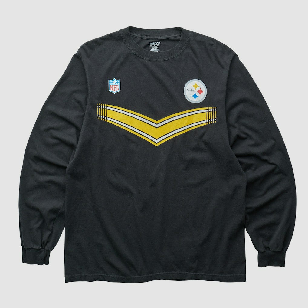Pittsburgh Steelers Reebok 2000s Long Sleeve T-shirt - Black Vintage for sale