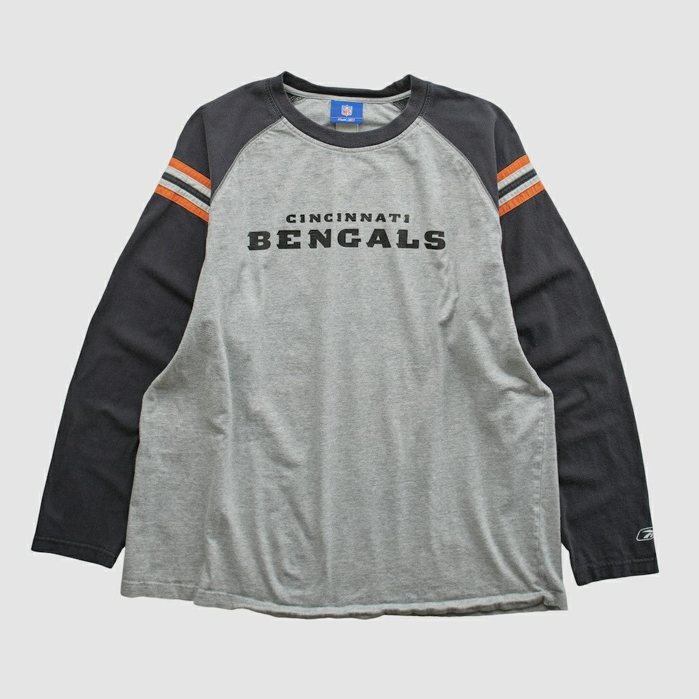 Cincinnati Bengals Reebok 2000s Long Sleeve T-shirt - Heather Gray Vintage cheap