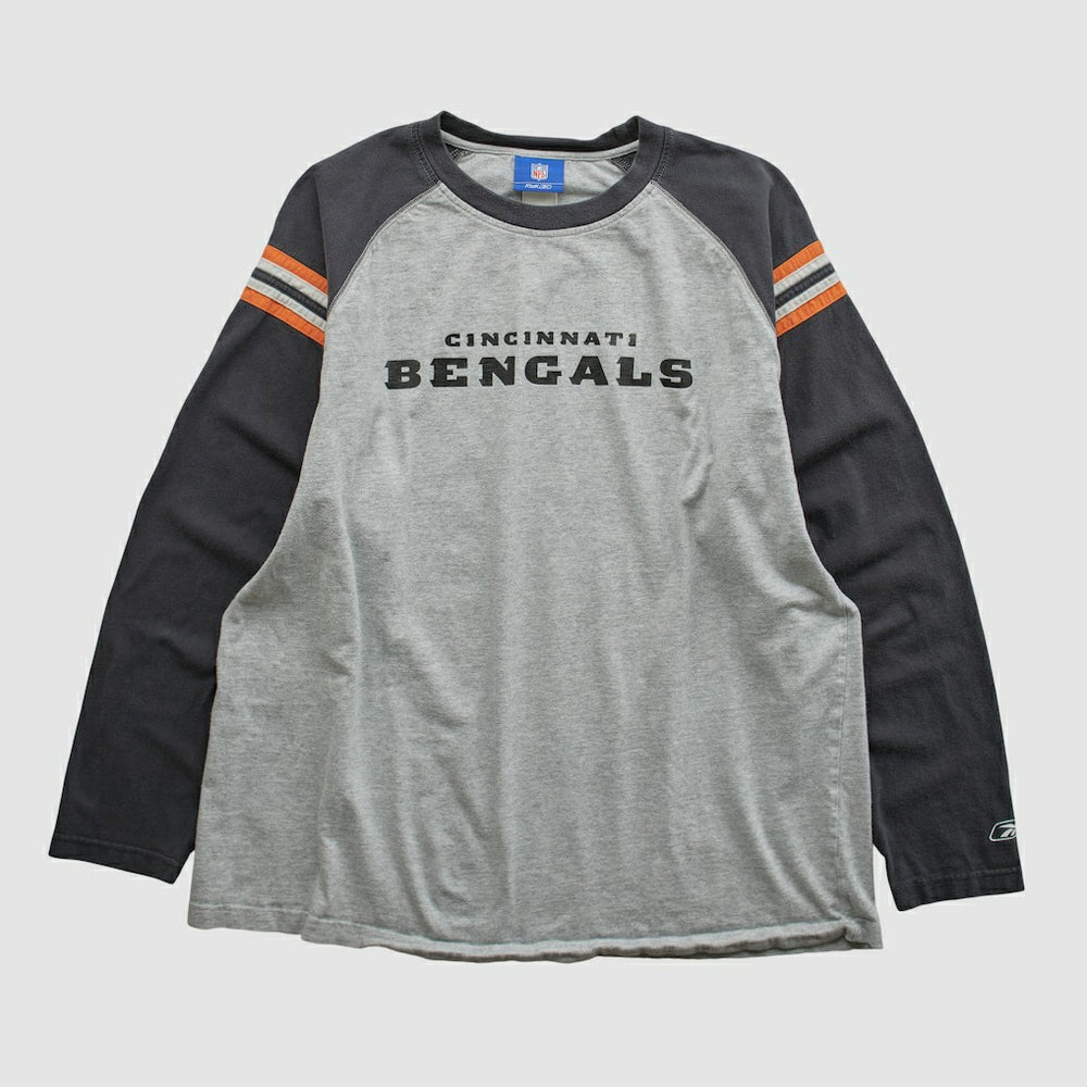 Cincinnati Bengals Reebok 2000s Long Sleeve T-shirt - Heather Gray Vintage cheap