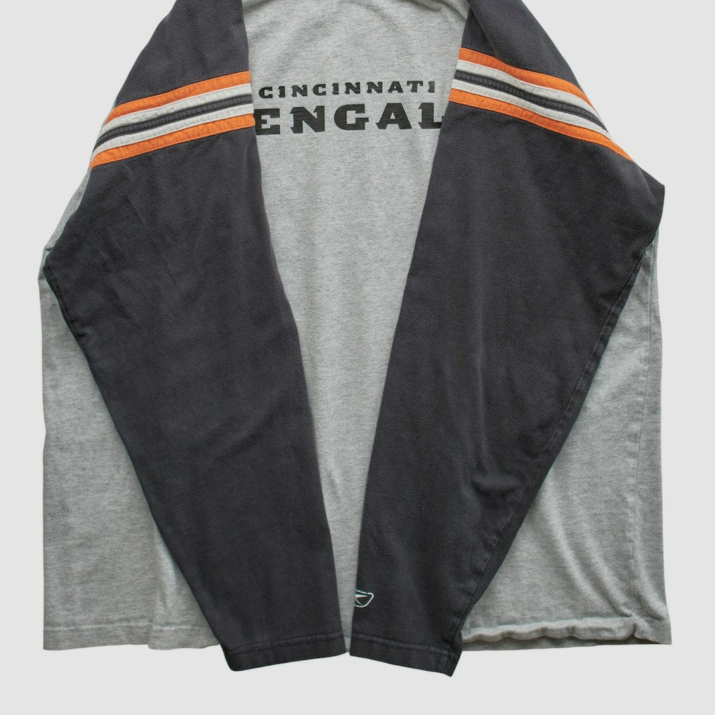 Cincinnati Bengals Reebok 2000s Long Sleeve T-shirt - Heather Gray Vintage cheap