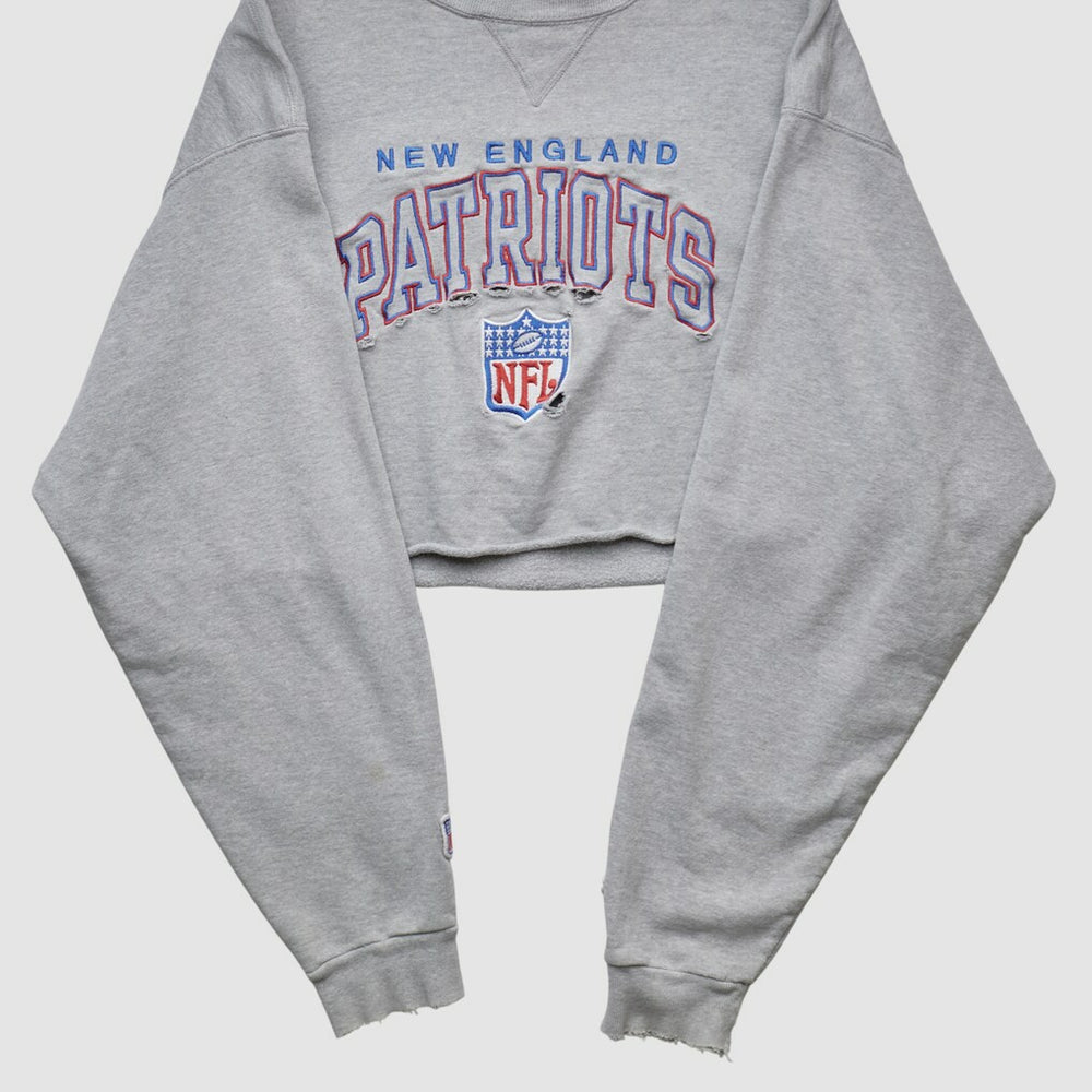 New England Patriots Champion 90s Pullover Sweatshirt - Heather Gray Vintage on sale
