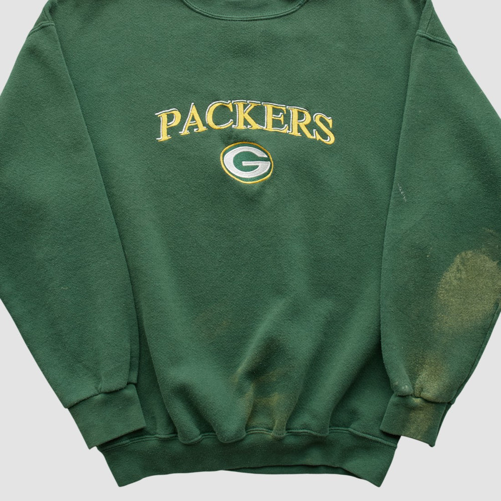 Green Bay Packers Logo Athletic Pullover Sweatshirt - Green Vintage sale
