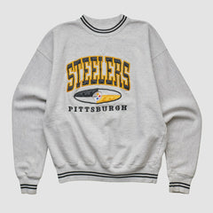 Pittsburgh Steelers LEGENDS 90s Pullover Sweatshirt - Heather Gray Vintage for sale