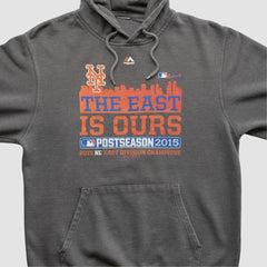 New York Mets Majestic 2015 Hooded Pullover Sweatshirt - Charcoal Vintage
