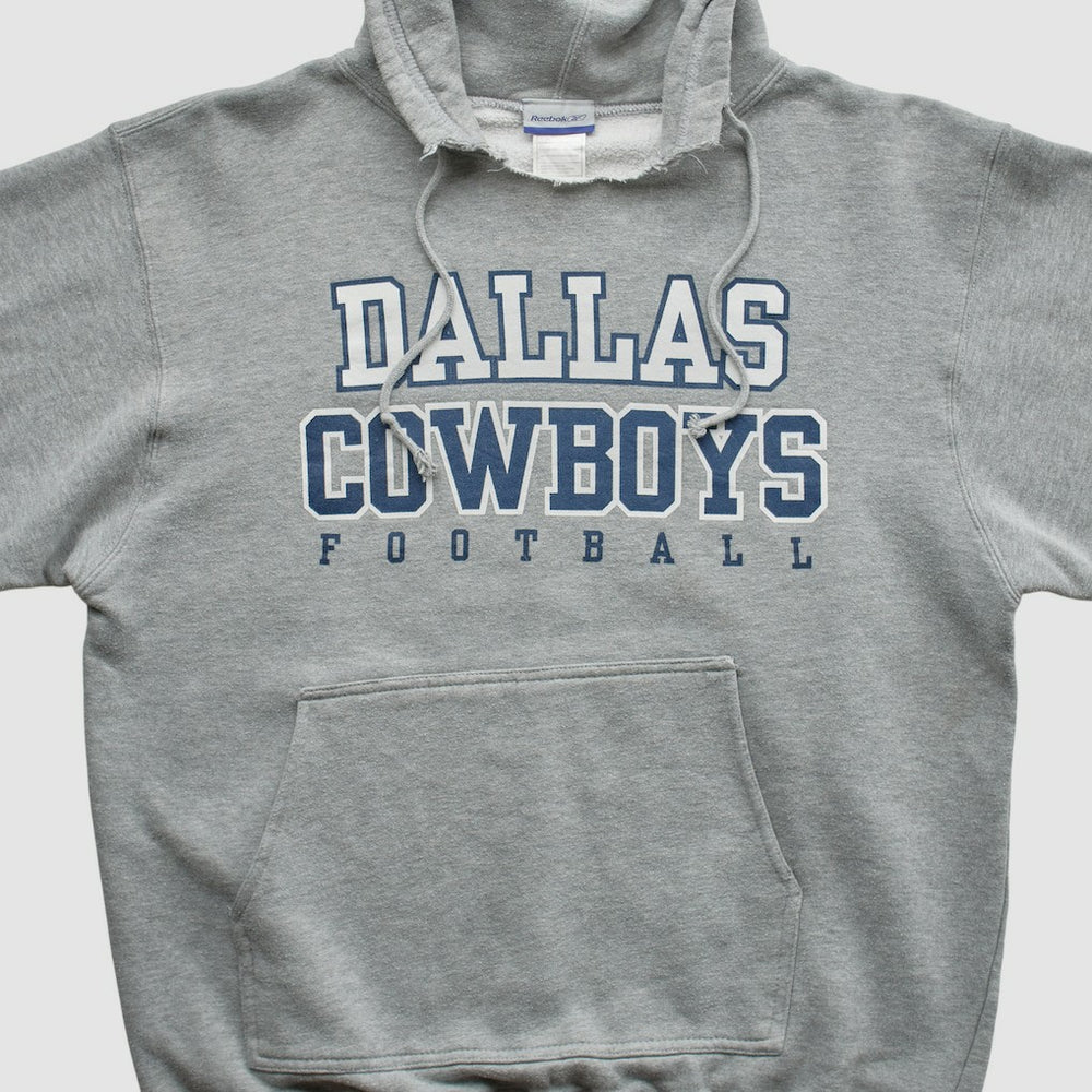 Dallas Cowboys Reebok 2000s Hooded Pullover Sweatshirt - Heather Gray Vintage discount