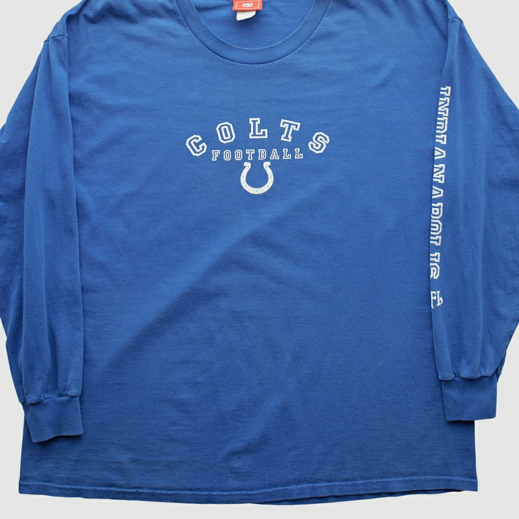 Indianapolis Colts NFL 2000s Long Sleeve T-shirt - Blue Vintage on sale