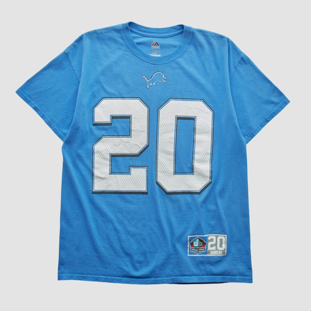 Detroit Lions Majestic 2000s T-shirt - Blue Vintage discount