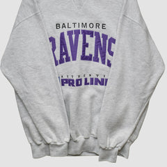 Baltimore Ravens Russell 90s Sweatshirt - Heather Gray Vintage discount