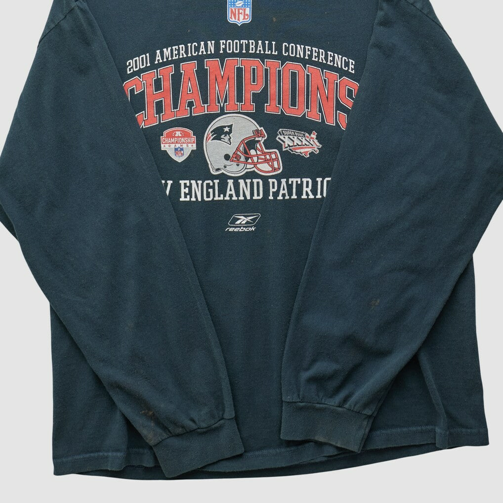 New England Patriots 2001 Long Sleeve T-shirt - Black Vintage for sale