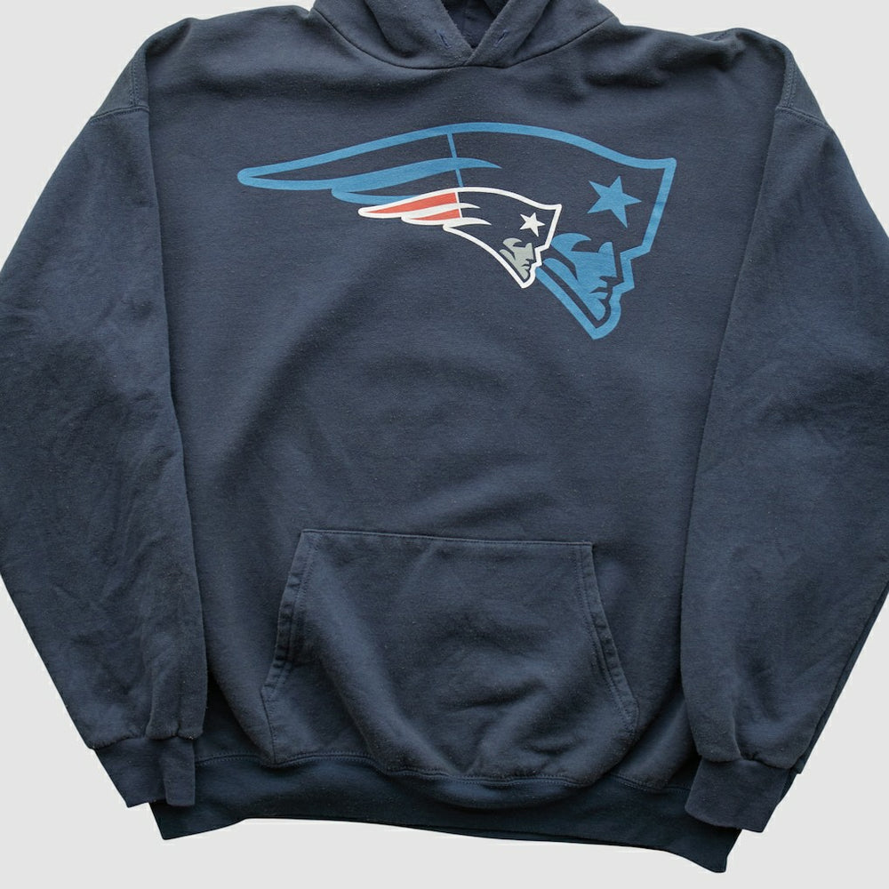 New England Patriots NFL 2010s Hooded Pullover Sweatshirt - Navy Vintage cheap