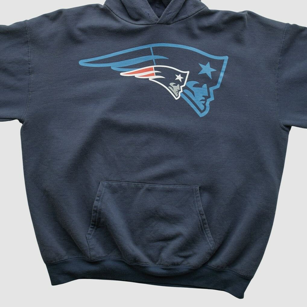 New England Patriots NFL 2010s Hooded Pullover Sweatshirt - Navy Vintage cheap