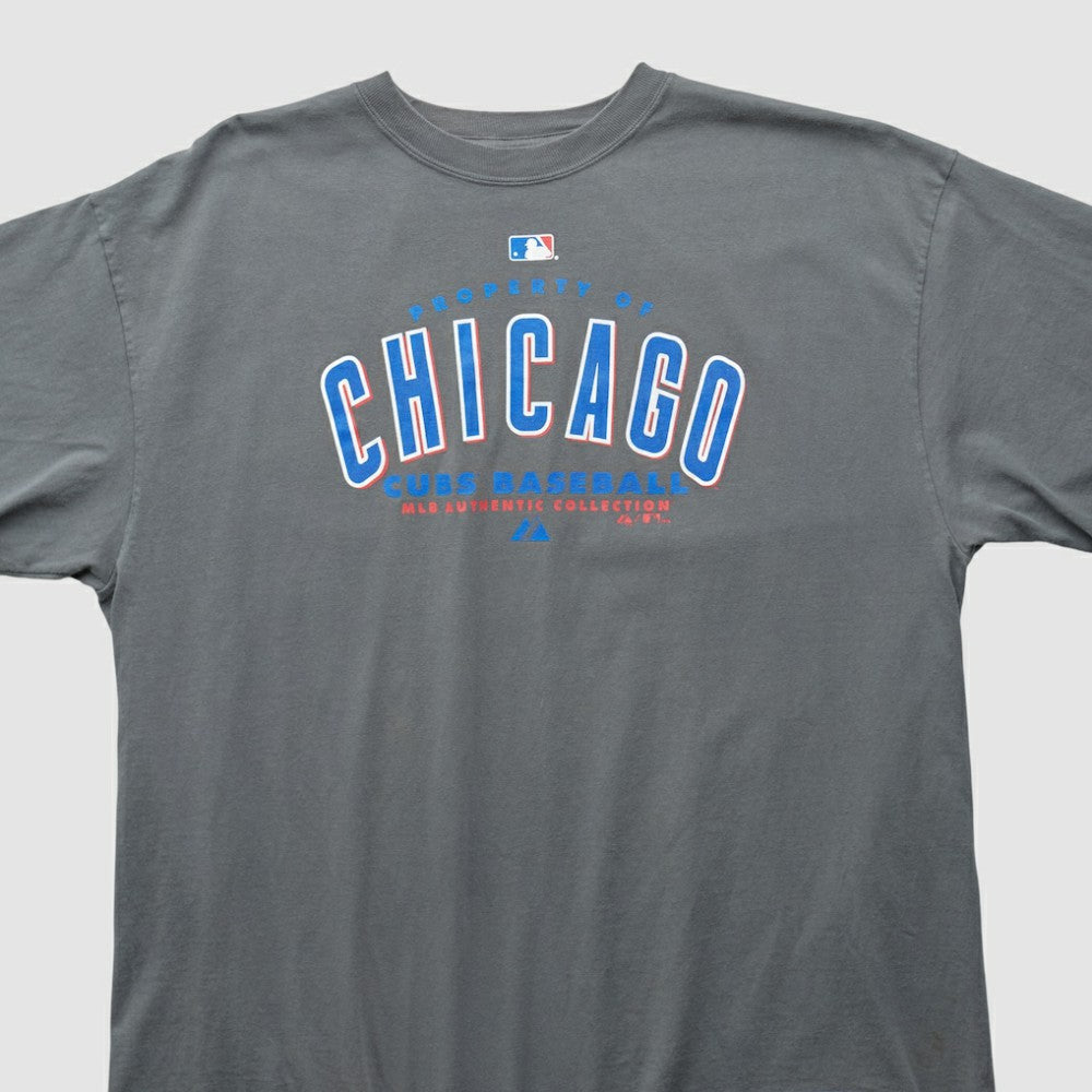 Chicago Cubs Majestic 2000s T-shirt - Gray Vintage